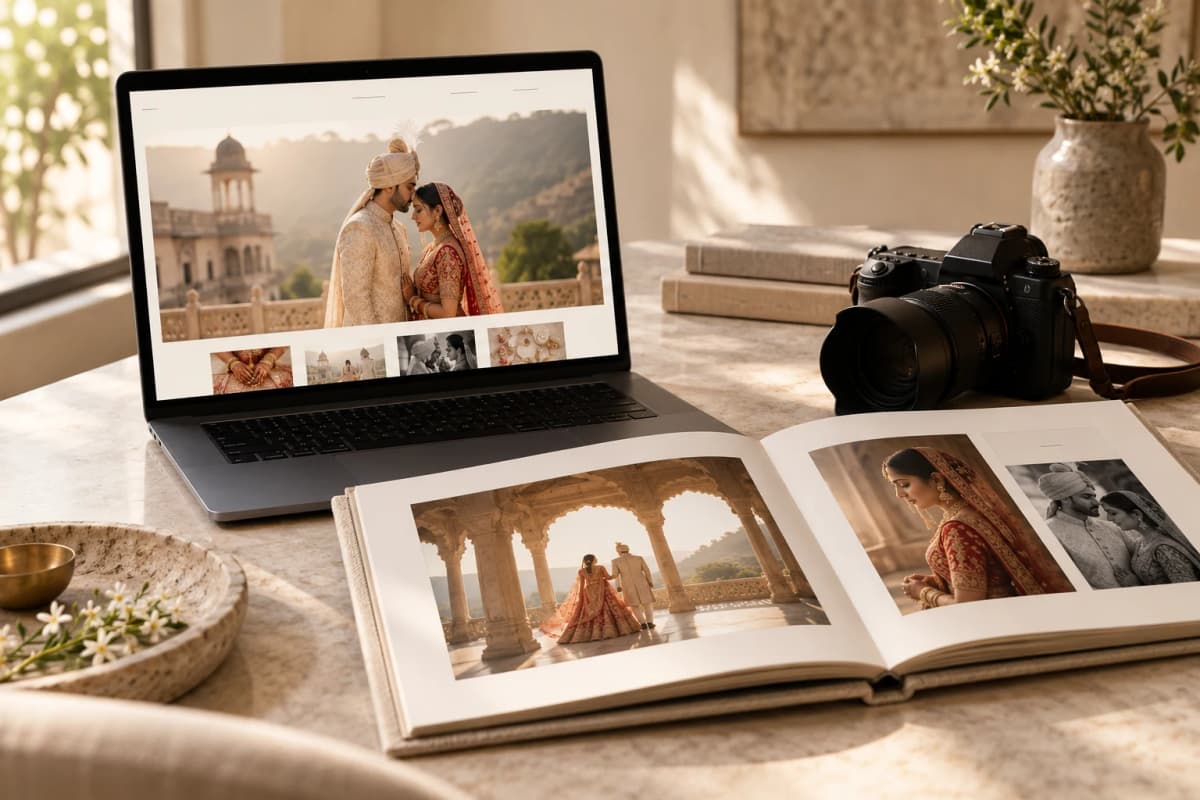 Conceptual editorial visual for StoryBook Weddings